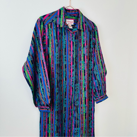 Vintage Henry Lee 90s Long Sleeved Midi Shirt Dress with Pockets made in USA - Picture 8 of 12